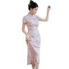 JK&JS Retro Chinesischer Stil Schlitz Midilanges Qipao Kleid