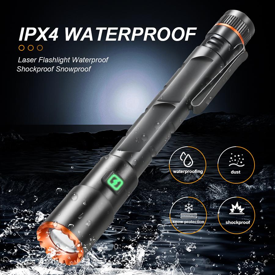 Portable 2000LM LED Flashlight Type-C Charging Telescopic Zoom Bright Lighting Torch Magnetic Suction Maintenance Tool Light