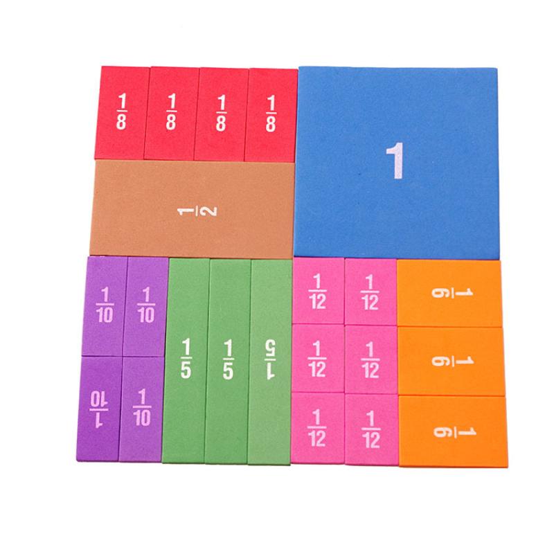 1 Set Kids Magnetic Fraction Tiles & Fraction Circles Math Manipulatives For Elementary Magnetic Fraction Educational Puzzle Toy