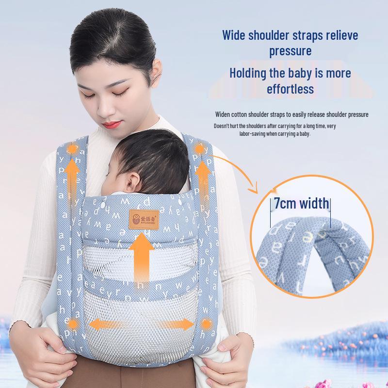 Summer Dual-Use Baby Carrier: Front & Back, Newborn-Friendly, Shoulder-Saving Design