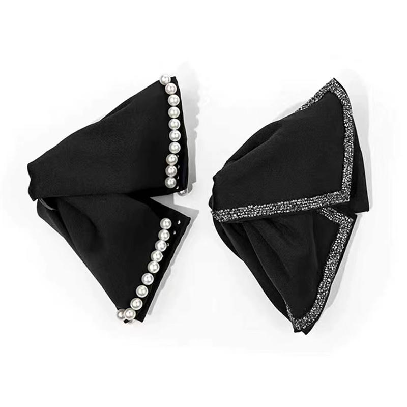 Hair Clips Vintage Soft Satin Hair Claw Rhinestone/pearl Hairpin Large Big Bow Ornament Women Hair Accessories