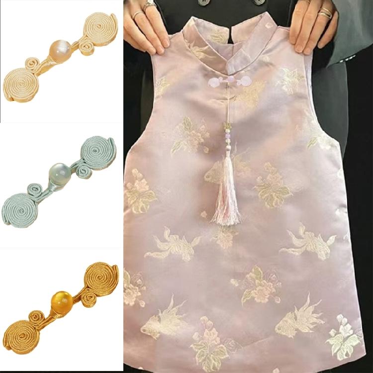Elegant Jades Beads Buttons Handmade Chinese Closure Buttons Trendy Buttons for Enhancing Chinese Dresses