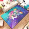 Cute Cartoon Pony Area Rug,Starry Gradient Theme Non-slip Floor Mat,Decorative Carpet for Kids Room Bedroom,Washable Home Gift