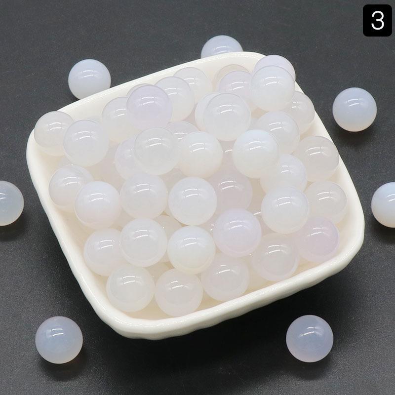 1189-12MM Natural Round Crystal Stone Bead, No Hole, Mini Small Ball for DIY Jewelry and Crafts