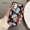 Mexican Skull Flower Phone Case for iPhone 11 12 13 14 Pro Max mini X XR XS SE 2020 6S 7 8 Plus Samsung Galaxy S21 S22 shell