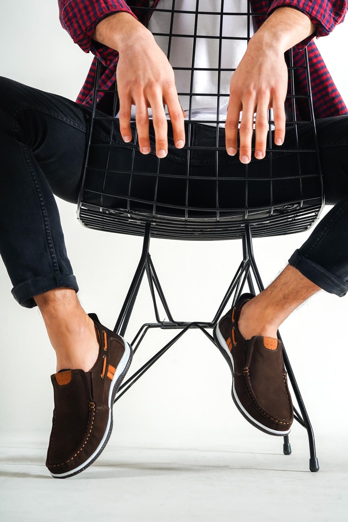 

Коричневая мужская повседневная обувь из нубука из натуральной кожи 40