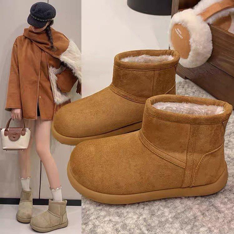 Thick-soled snow boots, new winter velvet bread shoes, waterproof, non-slip and warm cotton shoes.