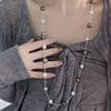 Natural Freshwater Pearl Star-shaped Necklace In Cool White and Black S925 Sterling Silver