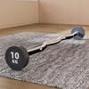 Fixed Rubber-Coated Curved Barbell Curl Set with Storage Rack