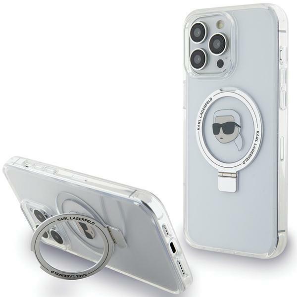 Karl Lagerfeld KLHMP15XHMRSKHH iPhone 15 Pro Max 6.7" White/white Hardcase Ring Stand Karl Head MagSafe