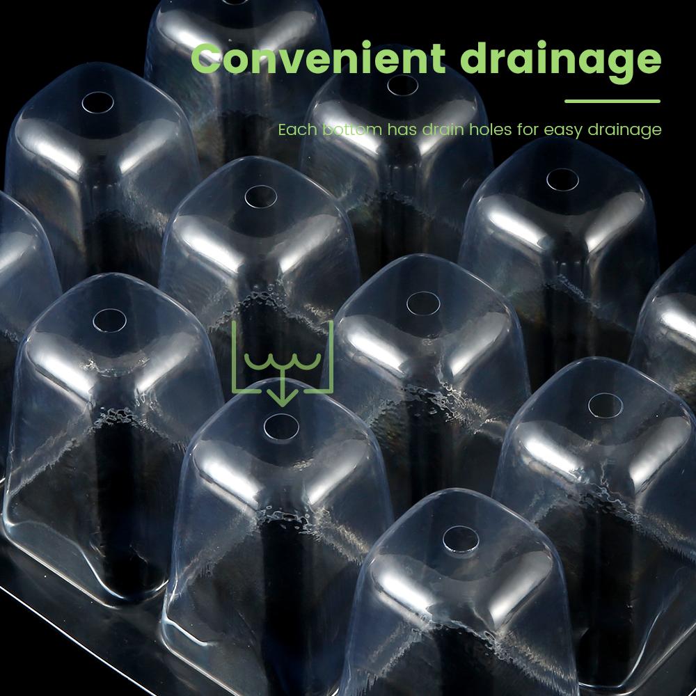 5Pcs Seed Propagator Tray Plastic Seedlings Trays with Transparent Cover Breathable Seedlings Germination Tray for Garden Indoor