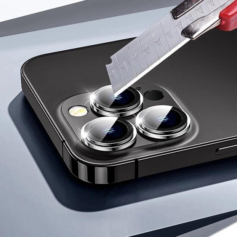 Luxury Camera Lens Protector for IPhone 15 Pro Max Metal Ring Protective Glass for IPhone 11 12 13 14 Pro Max Mini Camera Lens Glass
