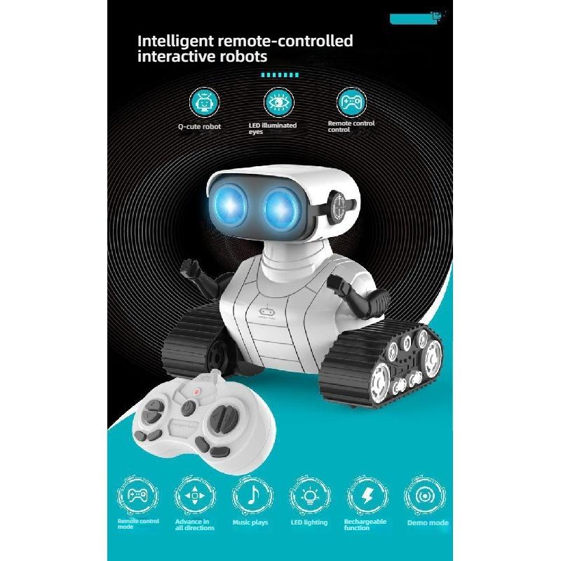 Rechargeable 2.4G RC Dancing Robot Toy LED Flashing Eyes Sound Light Effect Remote Control Robot for Kids Boys Girls