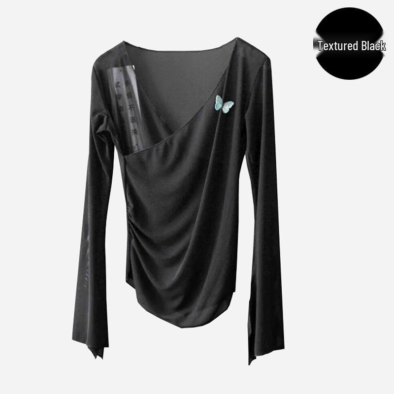 Adult Women's Ethnic Dance Butterfly Gauze Top for Modern and Classical Dance