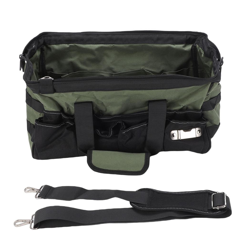 15 Inch Heavy Duty Tool Bag Large Capacity Multi Pockets Tool Organizer with Wide Opening Soft Handle Adjustable