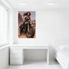 Sexy Woman Vintage Motorcycle Desert Adventure Tin Sign - Retro Metal Poster for Bar Home Cafe Wall Decor, 8x12 Inch