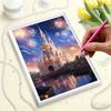 DIY Diamond Art Pearl Painting Kit for Adults, Castle Special Shaped Pearl Art Painting Wall for Home Office Decor Handmade Gift