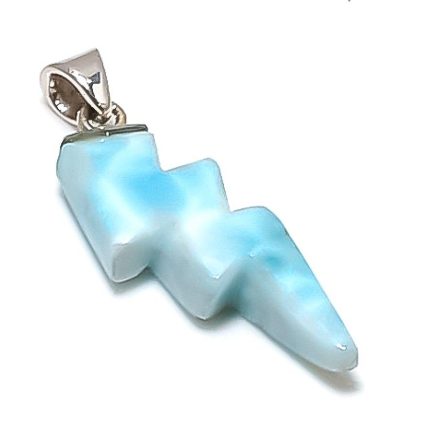 

Натуральный Ларимар Драгоценный камень Ручная работа 925 Стерлинговое серебро Ювелирная подвеска 1,58 M6Y98