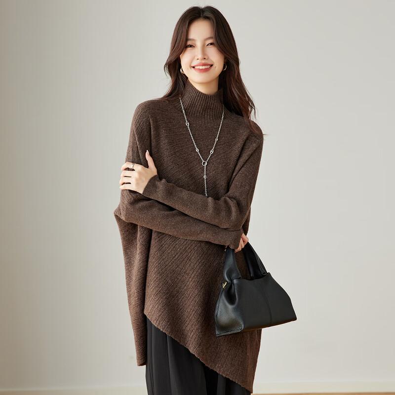 Women's High-Neck Loose Wool Batwing Sweater