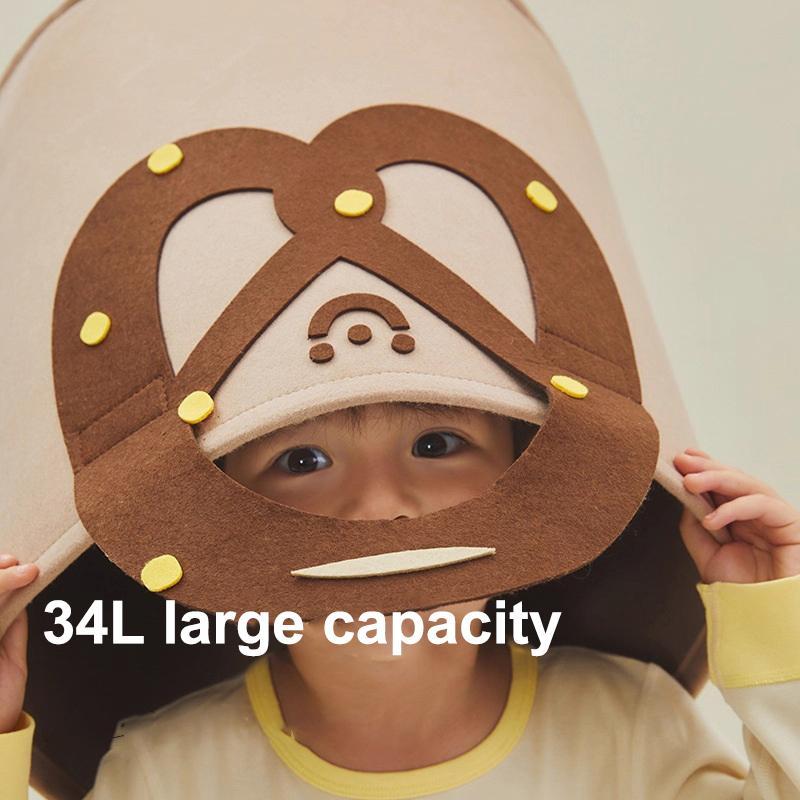 1pc Large Capacity Home Storage Box, Laundry Bin, Felt Storage Basket, Children's Plush Toy Storage Bucket