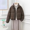 Cotton-padded Jacket Women's New Autumn and Winter Cotton-padded Jacket with Short Stand Collar and Thick Bread Coat.