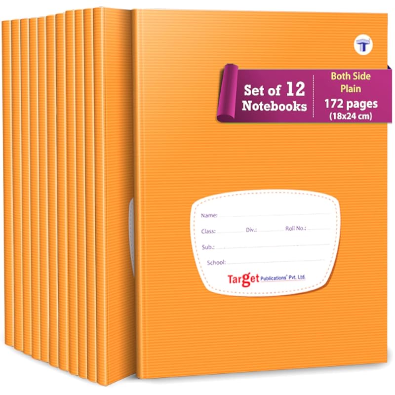 Both Sides Blank Page Notebook For Students | Small Unruled Notebooks 172 Pages, 18 X 24 Cms | Soft Cover With Label | P