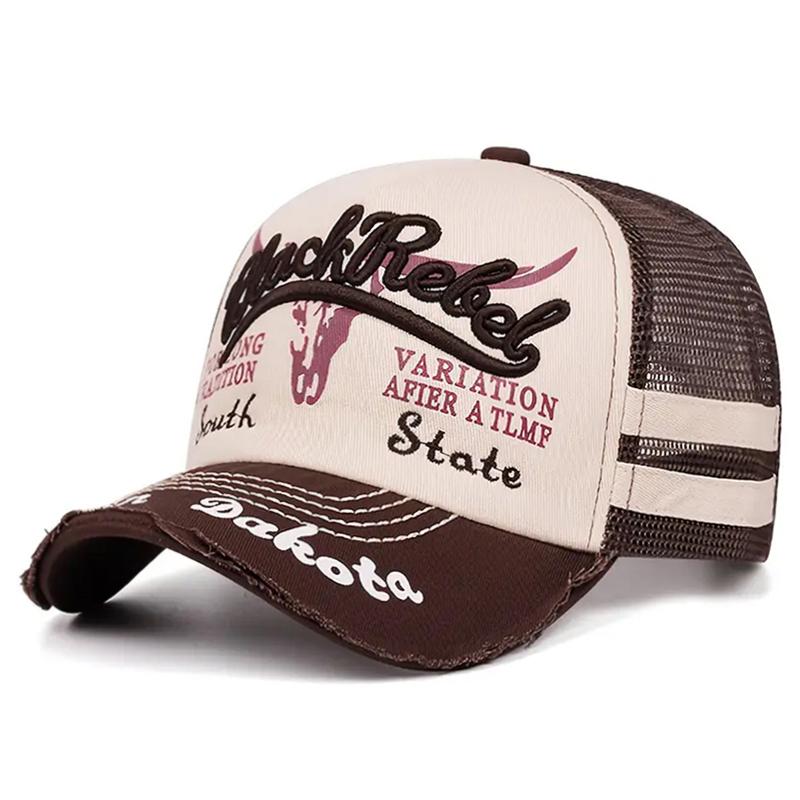

Summer Mesh Breathable Trucker Hat for Men Women Outdoor Sports Baseball Cap AdjustablePrint Embroidery Dad Hat коричневый