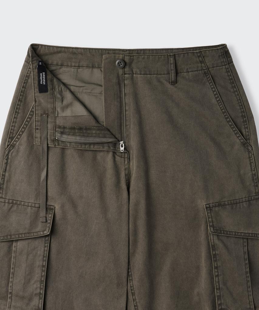 MUSINSA STANDARD WOMAN Women'S Pigment Wide Cargo Pants [Dusty Khaki]