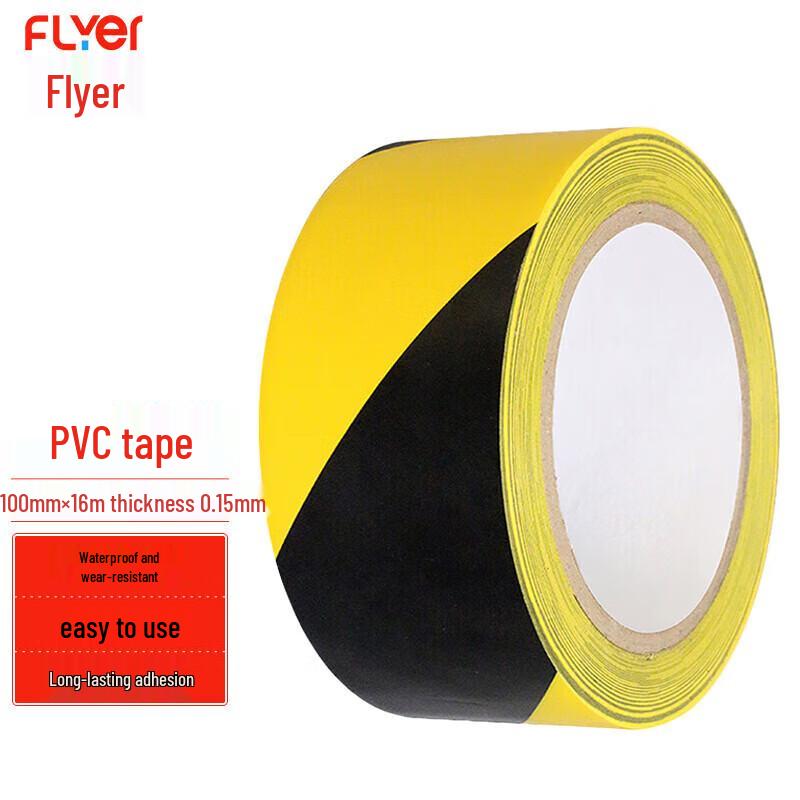 FLYER PVC Yellow & Black Hazard Marking Tape