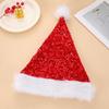Sequin Santa Hat Soft Red Plush Christmas Hat Holiday Crown Hat Vibrant For Home Decoration Cosplay Christmas Parties