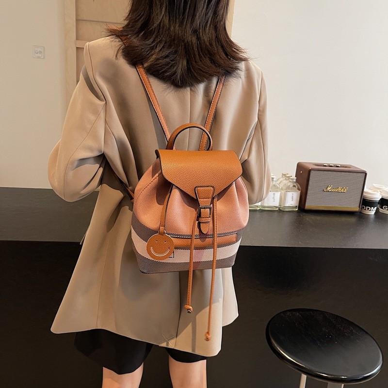 Stylish Plaid Backpack for Travel and Business Fashionable Double Shoulder Bag