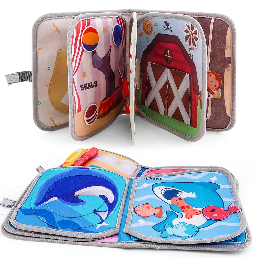 Meşgul Tahtası Montessori Oyuncakları Küçük Çocuklar İçinÇiftlik Hayvanı Hikayesi Meşgul Kitap Duyusal OyuncakOkul Öncesi Öğrenme İnce Motor SeyahatAktiviteler