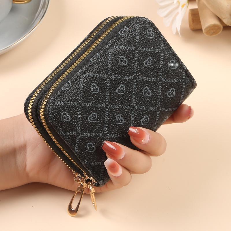 

Женский роскошный ретро-кошелек - Короткий стиль, Большая вместимость, Милый картхолдер чёрный