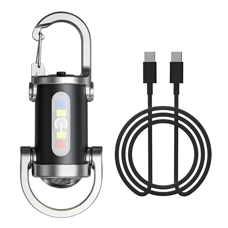 Powerful Mini COB LED Keychain Flashlight USB Rechargeable Hanging Work Light Waterproof Keyring Camping Walking Pocket Lamp