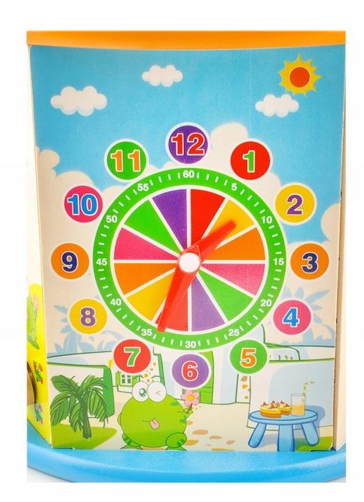 Kostka Drewniana Edukacyjna Sorter 8W1 Labirynt Skrzynka Zegar Zabawka