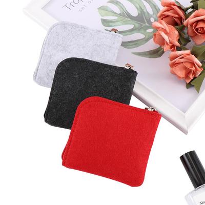 Cash Holder Wallet Wallet Felt Square Shape Design Key Bag Change Purse Money Bag Coin Purse