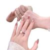 Handmade Nude Pink Gradient Rhinestone Press-On Nails: 2026 Long, Detachable French Tips