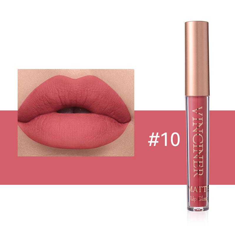 12-Farben matter flüssiger Lippenstift: Wasserdichter, langanhaltender, nicht haftender Lippenstift-Gloss für Tassen.