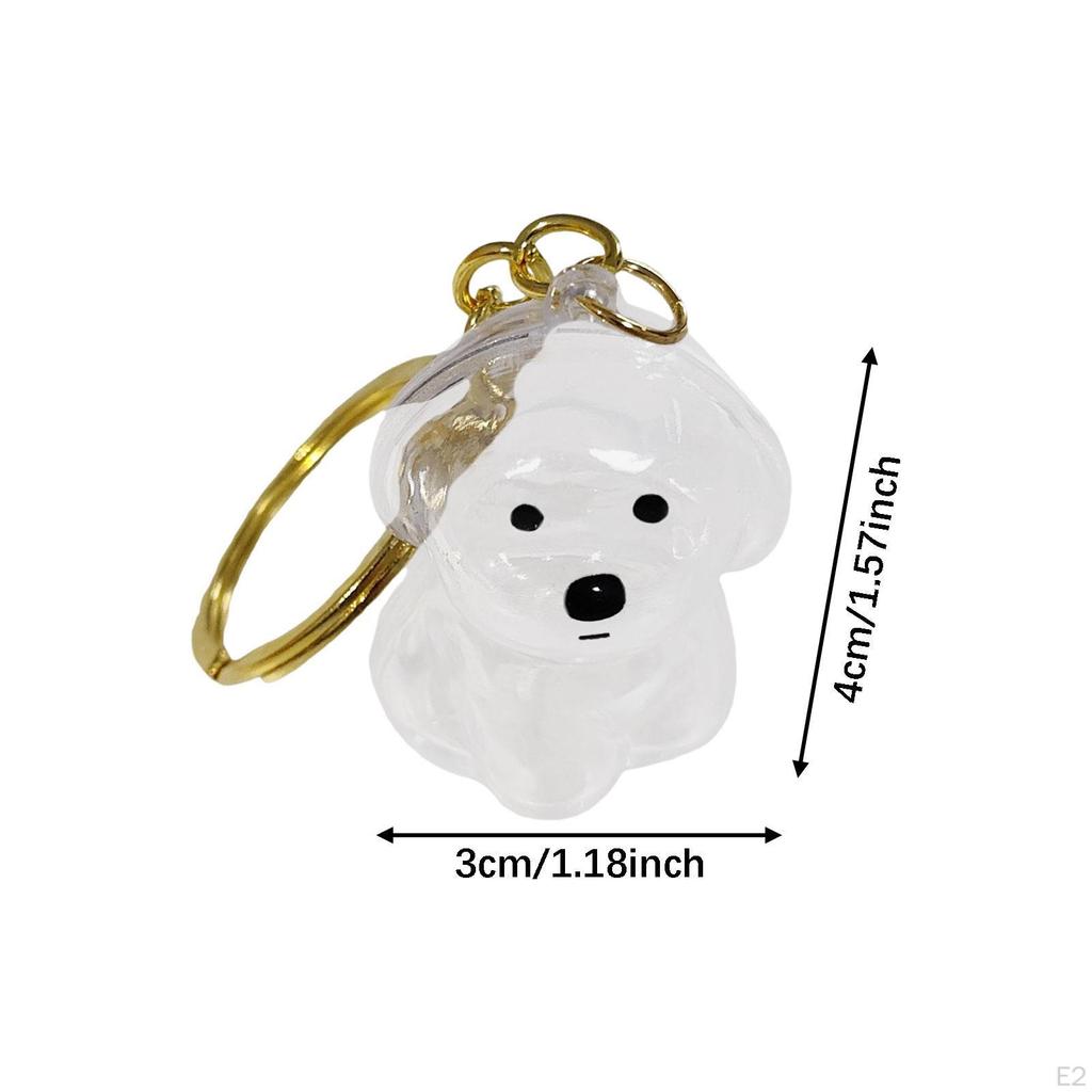 Dog Shape Keychain Bag Charm Creative Compact Souvenir Memorial Keepsake Clear Pet Hair