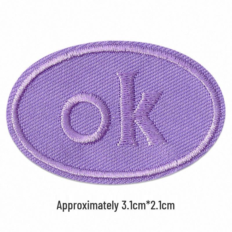 Self-Adhesive Embroidery Cloth Patches for Jackets & DIY Decor - OK Letter Accessory Stickers