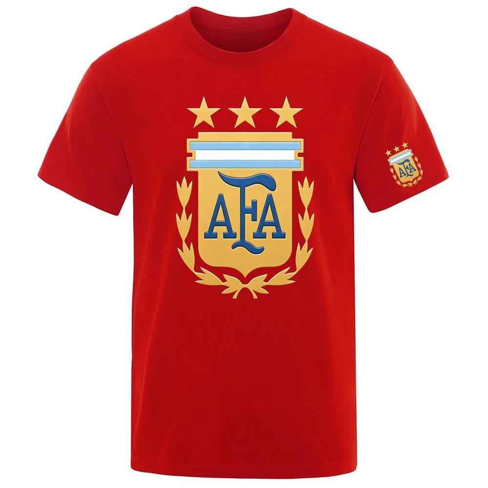 2026 Argentina Afa 3star Football Tshirt Soccer Fan Crest Logo Chest Sleeve Print Unisex Sports Short Sleeve Tee