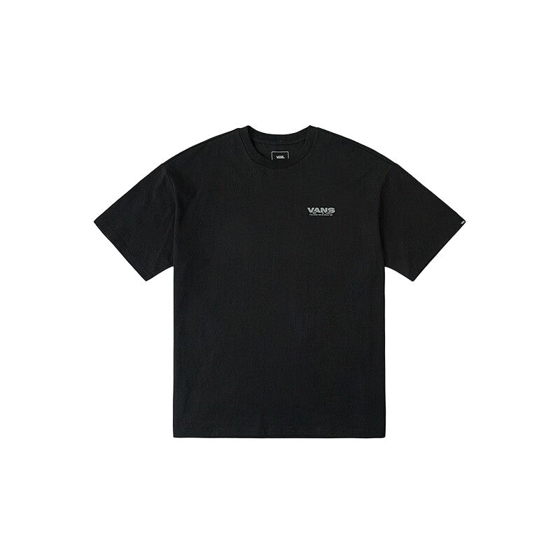 Vans Letter Pattern Round Neck Printed Pullover Short Sleeve T-Shirt Unisex T-Shirts Black VN000HZTBLK