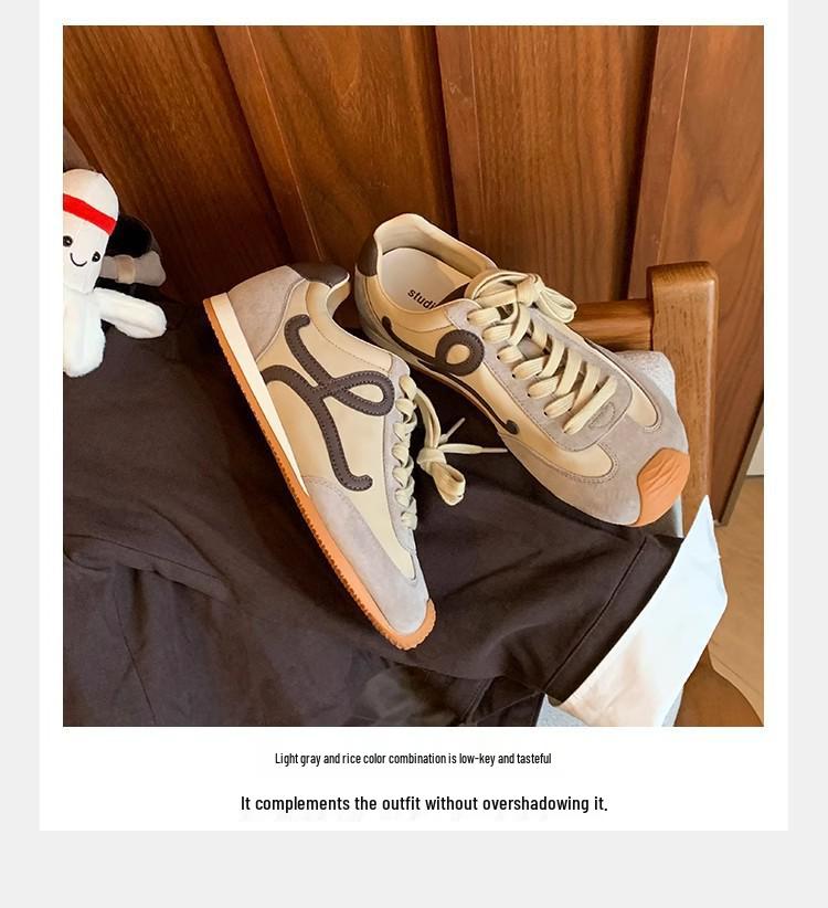 2025 Autumn Women's Retro Cowhide German Trainers with Asymmetrical Toe, Inner Lift, and Lace-up Design