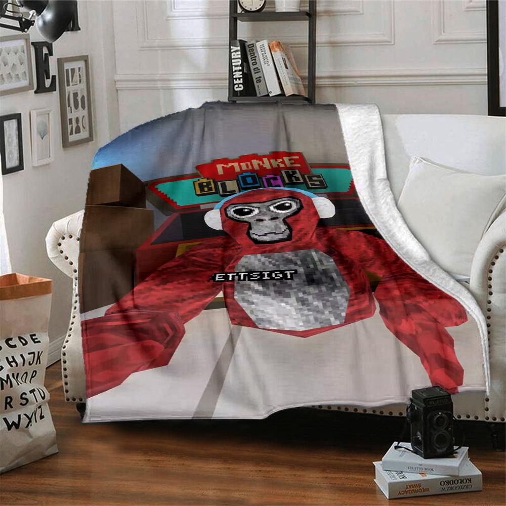 1Pc Gorilla Party Celebration Blanket For Couch Bed Plush Cozy Fuzzy Blanket Super Soft Warm Blankets For Fall And Winter 091896