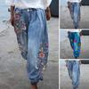 Pantalon Femme Printemps Été Coupe Ample Motif Floral Taille Moyenne Décontracté Confortable