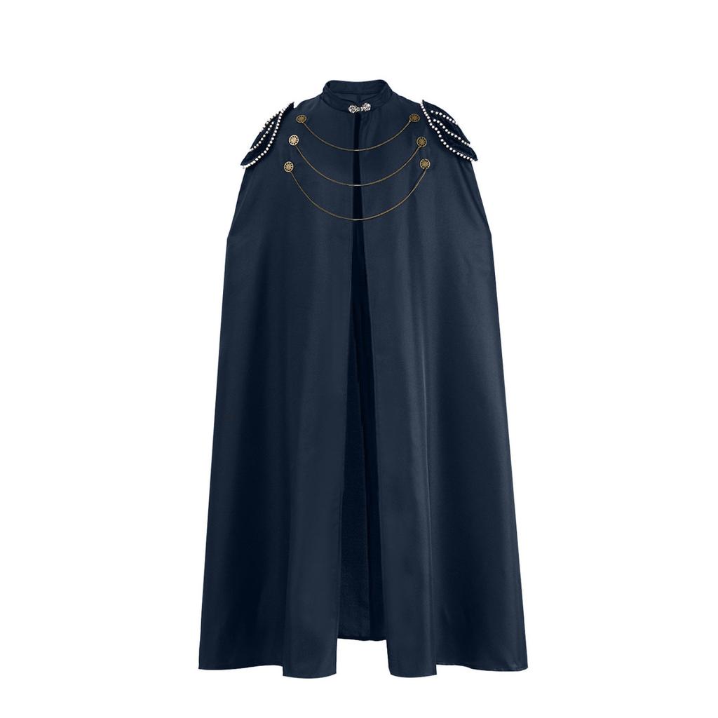 Retro Royal Kapuzencape für Herren & Damen mit Perlenvorhangkette