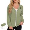 Womens Lightweight Waterproof Windproof Outdoor Jacket Full Zip Hooded Raincoat Casual Shell Coat with Adjustable Drawstrings