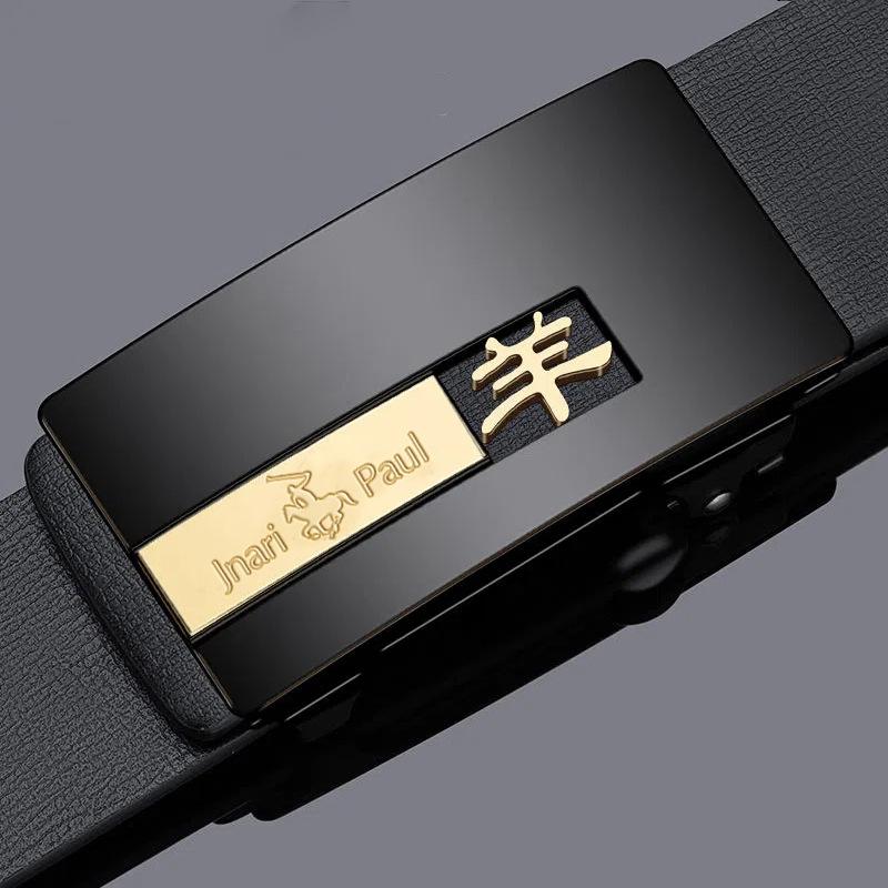 Men's Genuine Leather Automatic Buckle Casual Versatile Leather Belt Men's Middle Aged and Young Business Trousers