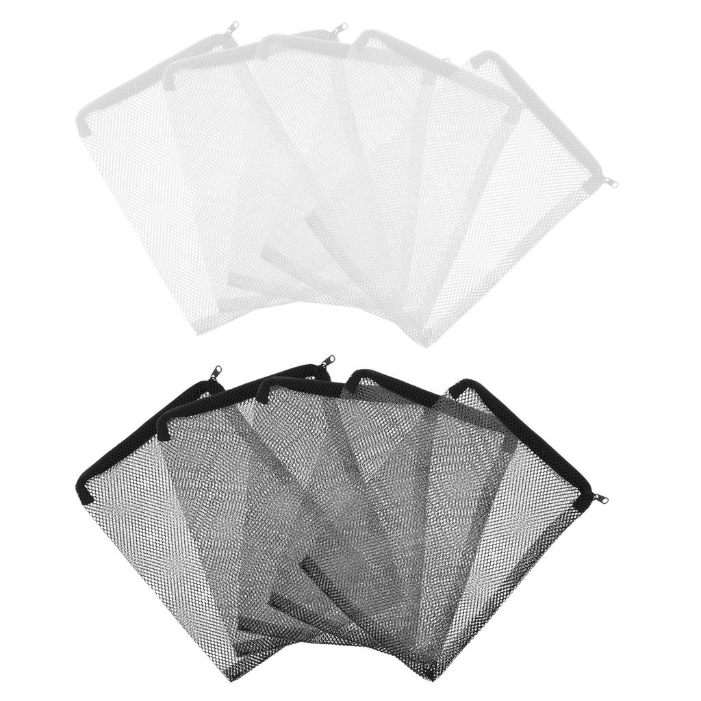 10Pcs Fish Tank Mesh Filter Bag Aquarium Filter Bag Zipper Mesh Pouch 30x20cm White Black Ceramic Ring Activated Carbon Volcanic