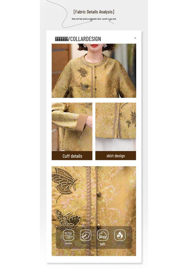 Mom's Spring New Chinese-Style Dignified & Elegant Cardigan for Middle-Aged and Elderly Women
